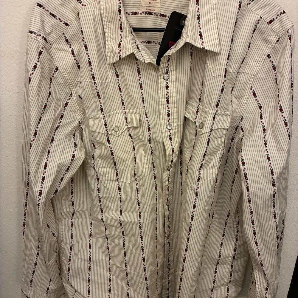 Levi’s Western Striped Men's Shirt - White and Red